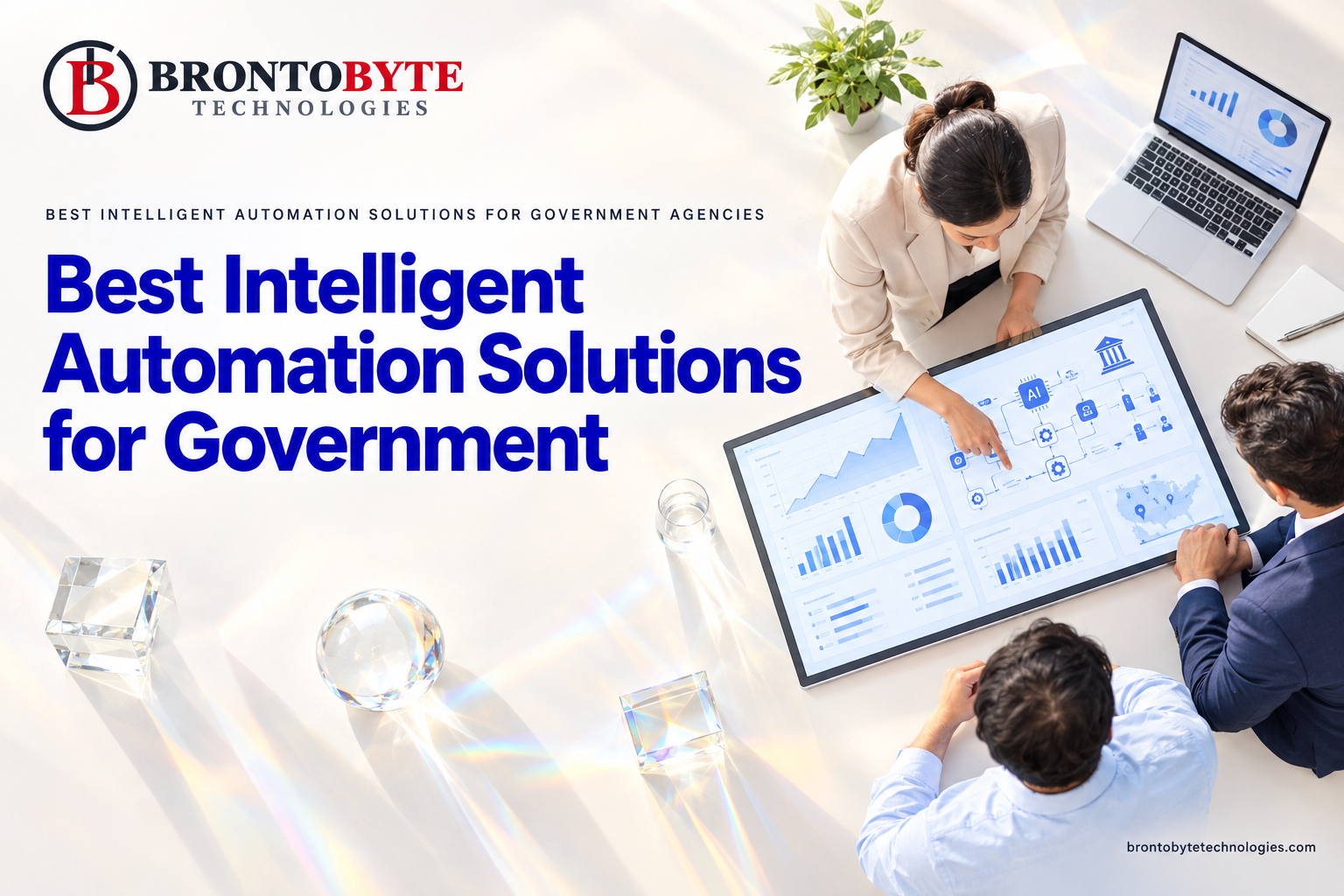 Government office with digital displays and automation technology